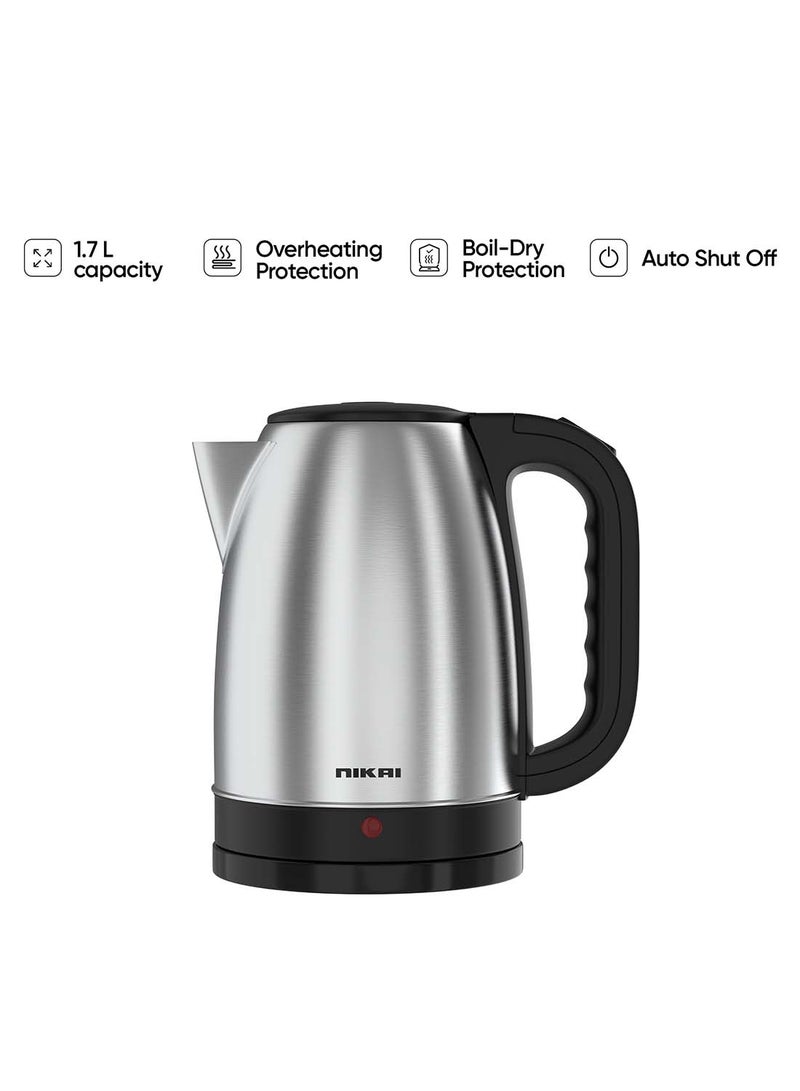 Stainless Steel Electric Kettle Stylish And Safe Boiling, Auto Shut Off, Indicator Light, 360° Rotating Base, Timeless Design, Matt Finish, Ideal For Home And Office Use 1.7 L 1540 W NK420A/ NK420AX Silver/Black - pnsku/N11426511A/45/_/1711020781/4c91ee83-e476-4e2b-8a99-31f66df7f353