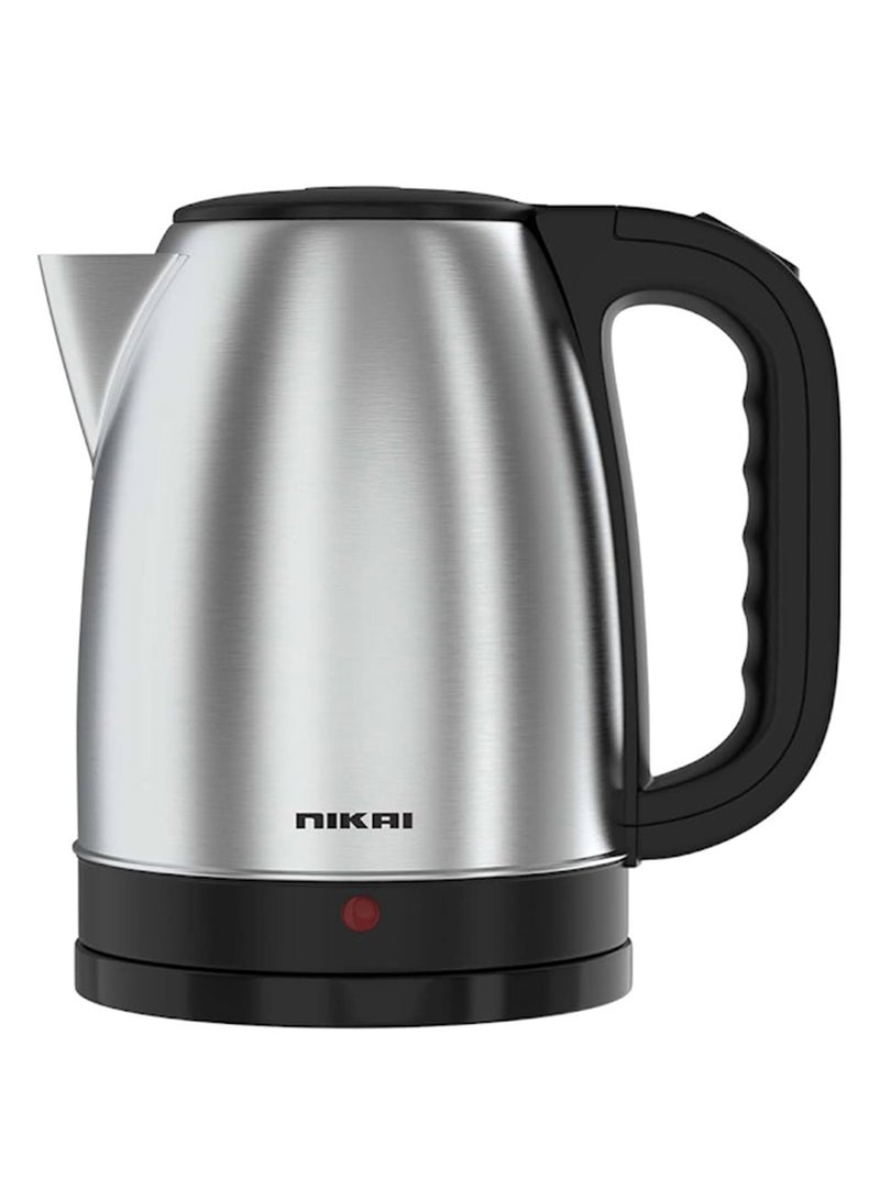 NIKAI - Stainless Steel Electric Kettle Stylish And Safe Boiling, Auto Shut Off, Indicator Light, 360° Rotating Base, Timeless Design, Matt Finish, Ideal For Home And Office Use 1.8 L 2200 W NK420A/ NK420AX Silver/Black - Image 1