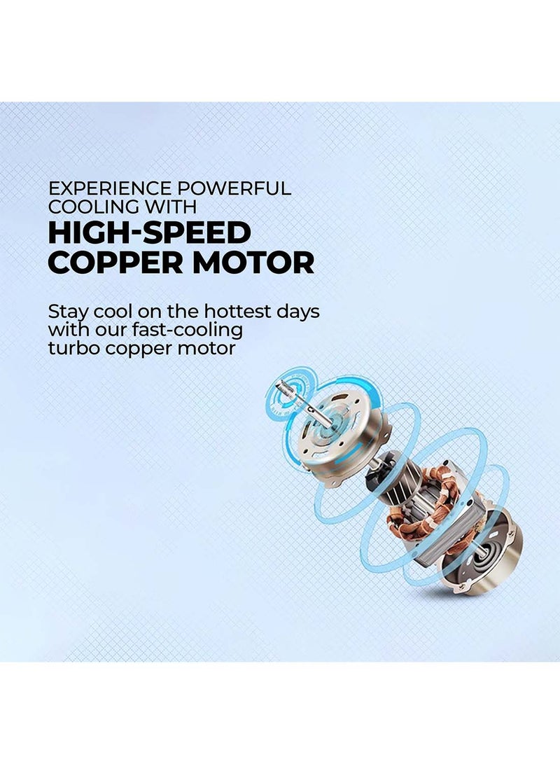 NIKAI 16 Inch Pedestal Fan, T" Class Motor, High-Performance Copper Motor, Wide Angle Oscillation, 5 Leaf "As" Blades, 3 Speeds, Energy-Efficient, Ideal For Home And Office 1.5 L 45 W NPF1631T Black/Silver - Image 4