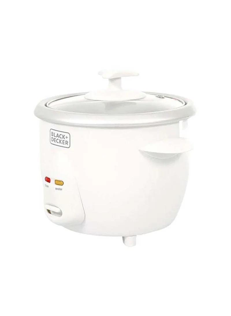 BLACK+DECKER Rice Cooker, Removable NonStick Aluminum Bowl, Steaming Tray, Water Level Indicator, Glass Lid with Cool Touch, Cook and Warm Functions, 220-240V,