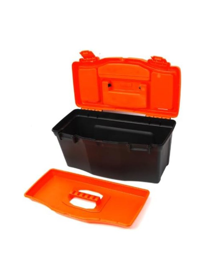 Tactix Tactix 16 Inch Plastic Tool Box - Lift Out Carry Tray, Compartments For Easy Organization of Tools, Stylish Black/Orange- 320101  - Image 5