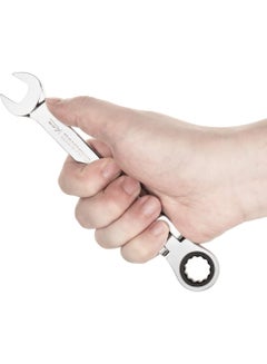 Jetech Jetech 14mm Flexible Head Ratchet Combination Wrench, Industrial Grade Flex Ratcheting Spanner, Heat-Treated Cr-V Alloy Steel, 12 Point Ratchet Box Ended and Open End Spanner, Flex-Head Gear Wrench Silver  - Image 5
