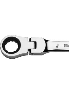 Jetech Jetech 19mm Flexible Head Ratchet Combination Wrench, Industrial Grade Flex Ratcheting Spanner, Heat-Treated Cr-V Alloy Steel, 12 Point Ratchet Box Ended and Open End Spanner, Flex-Head Gear Wrench Silver  - Image 2