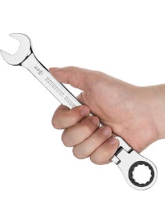 Jetech Jetech 19mm Flexible Head Ratchet Combination Wrench, Industrial Grade Flex Ratcheting Spanner, Heat-Treated Cr-V Alloy Steel, 12 Point Ratchet Box Ended and Open End Spanner, Flex-Head Gear Wrench Silver  - Image 5