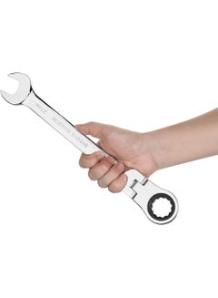 Jetech Jetech 27mm Flexible Head Ratchet Combination Wrench, Industrial Grade Flex Ratcheting Spanner, Heat-Treated Cr-V Alloy Steel, 12 Point Ratchet Box Ended and Open End Spanner, Flex-Head Gear Wrench Silver  - Image 5