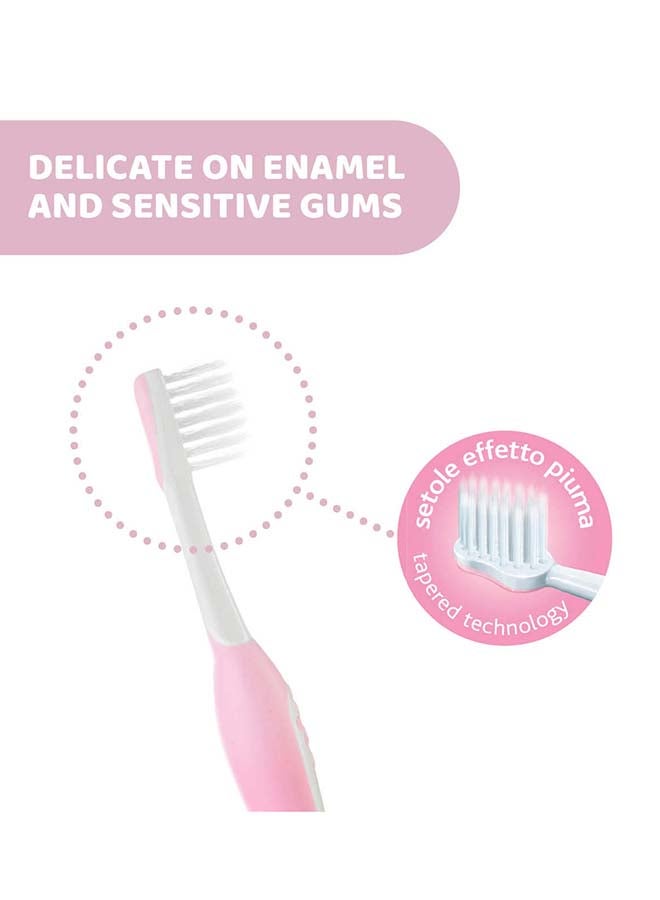 شيكو فرشاة أسنان لللأطفال من عمر 6 إلى 36 شهرا، لون وردي - Image 4