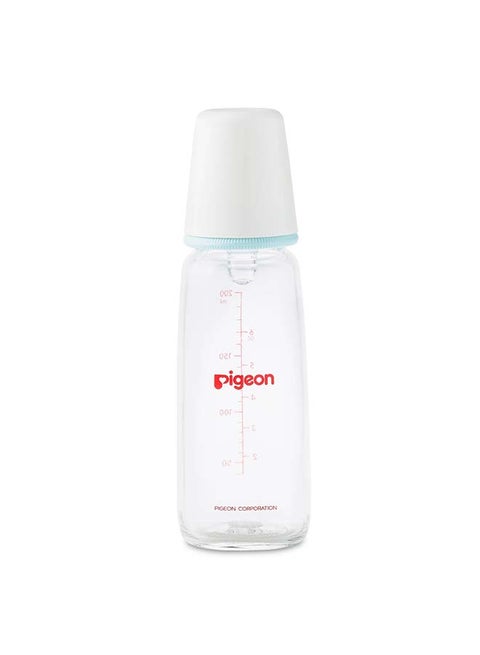 Ultrasoft Silicone Rubber Soft Nipple Glass Feeding Bottle For Baby, 200ml - Assorted
