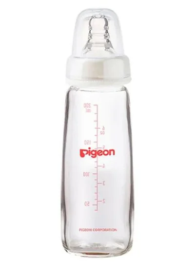 pigeon Peristaltic Nipple Glass Feeding Bottle, 200ml