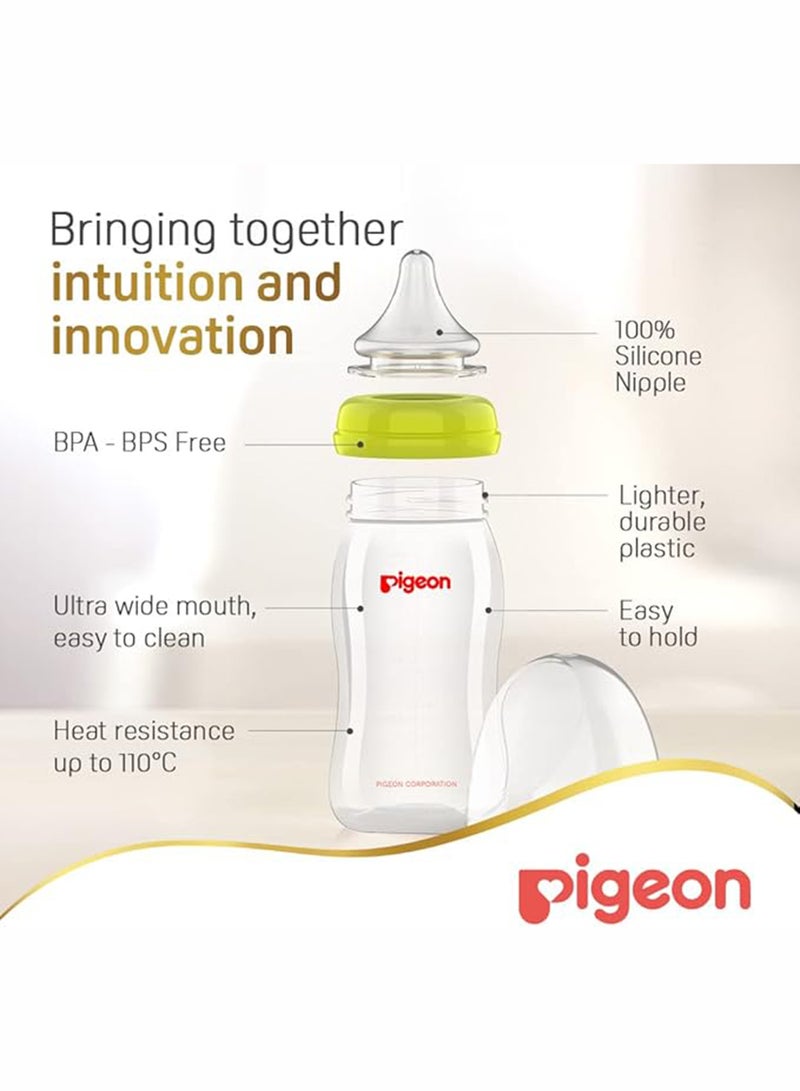 pigeon - Pack Of 1 Softouch Peristaltic Plus Baby Feeding Bottle 240 ML, 3 Months +, Assorted - Image 1