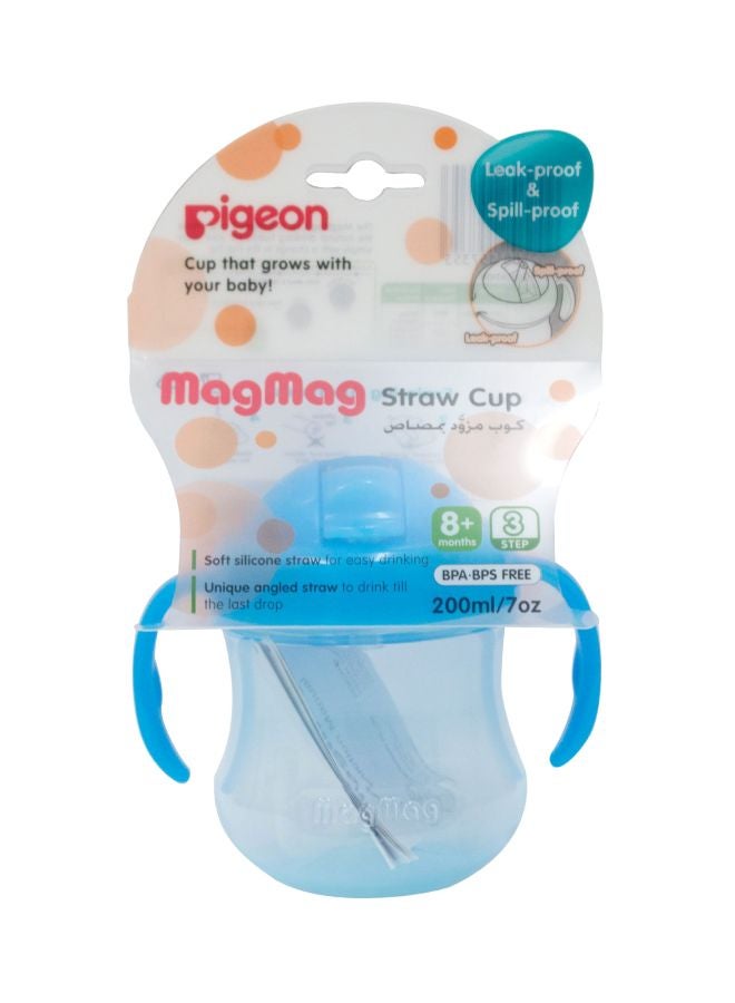 pigeon Mag Spout Staw Cup Leak And Spill Proof For Baby 200 Ml 8M+ - Sky Blue- 15735  - Image 1