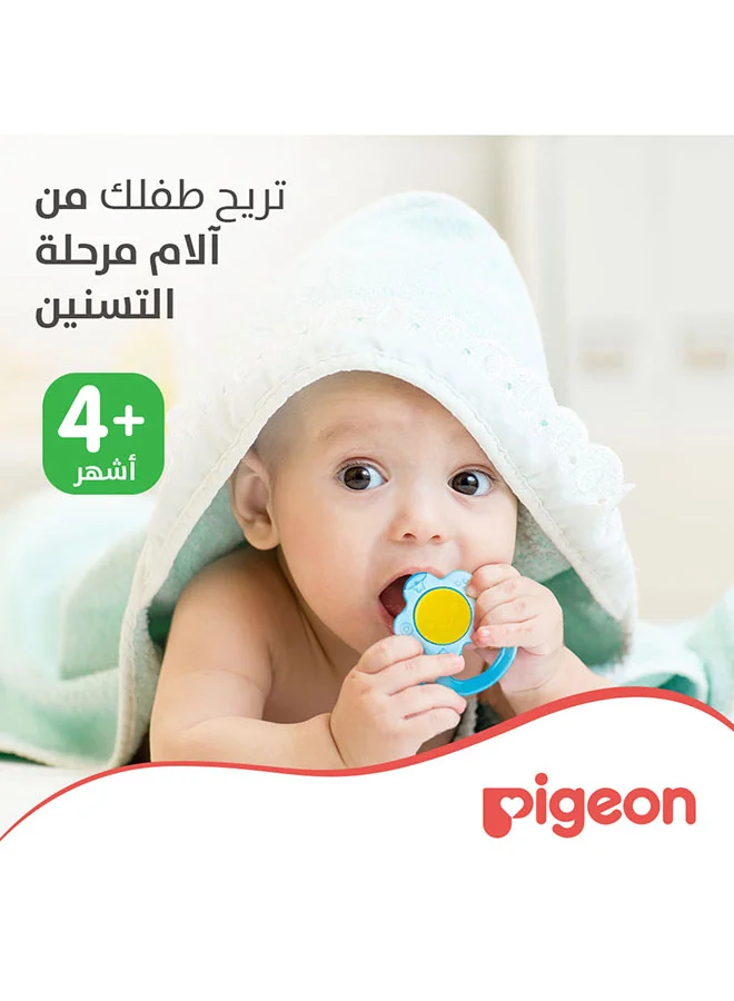 بيجون Cooling Teether for Babies, Easy-Grip Handle, Soothes Gums, Silicone, Blue - 4 Months+