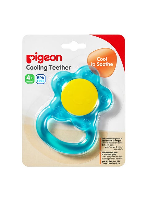 Cooling Teether for Babies, Easy-Grip Handle, Soothes Gums, Silicone, Blue - 4 Months+