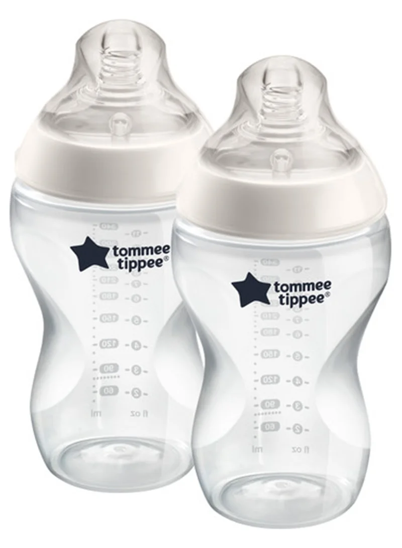 tommee tippee Pack Of 2 Baby Closer To Nature Feeding Bottle 340 ML - White