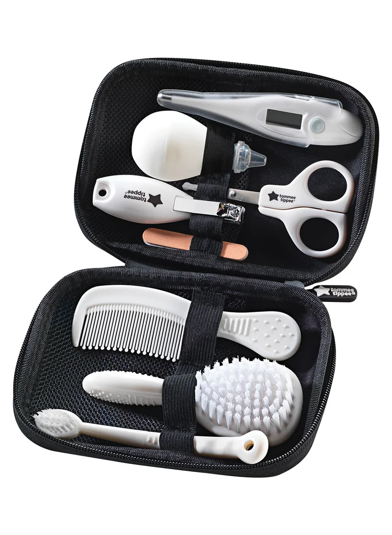 tommee tippee Baby Healthcare and Grooming Kit, 9x Essential Newborn Care Items for Home and Travel, Wipe-Clean and Waterproof Travel Case