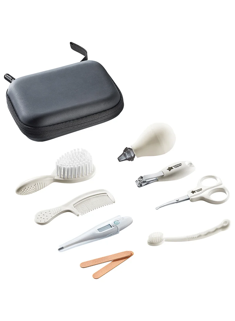 tommee tippee Baby Healthcare and Grooming Kit, 9x Essential Newborn Care Items for Home and Travel, Wipe-Clean and Waterproof Travel Case