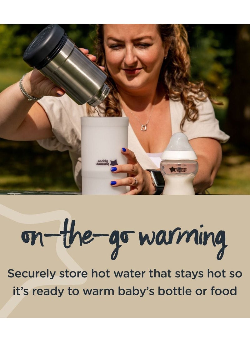 tommee tippee - Closer To Nature Travel Bottle And Food Warmer - Silver/White/Grey - Image 1
