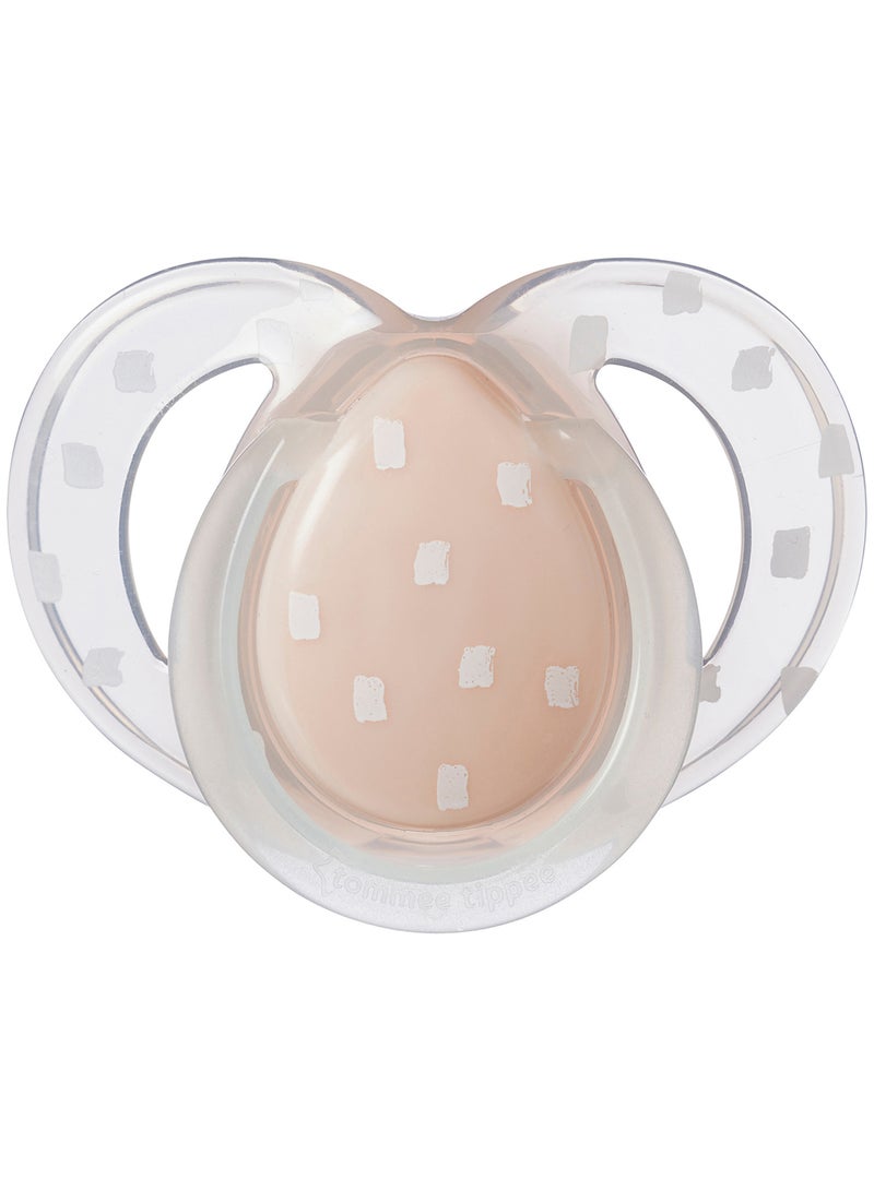 tommee tippee - Pack Of 2 Clinically Designed Orthodontic Silky Texture Pacifier With Holder Set For 6-18 Months Multicolour - Image 1