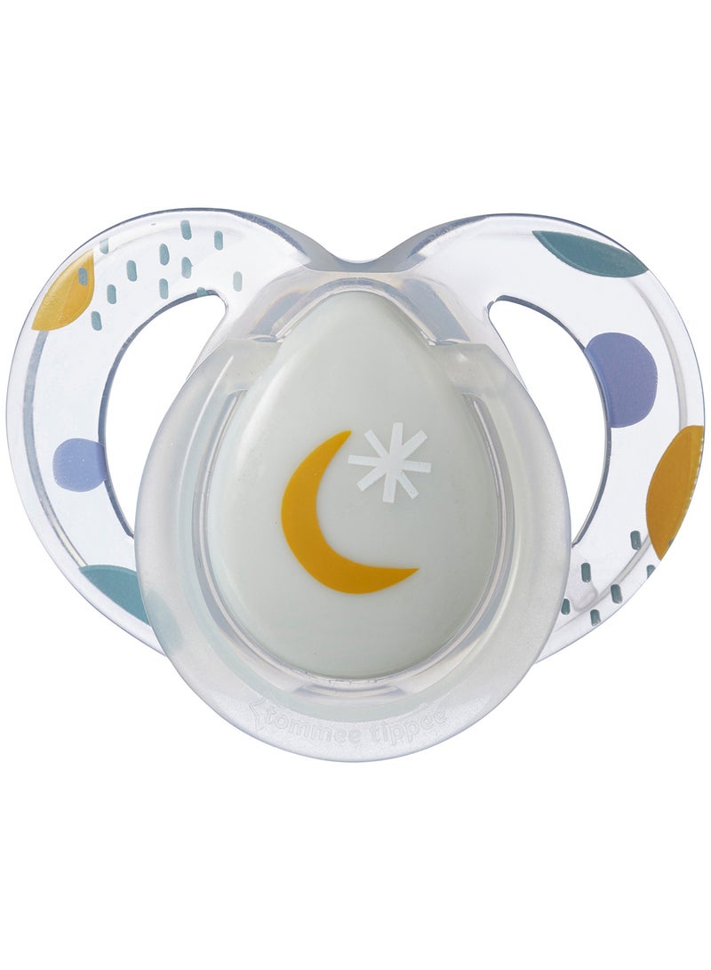 tommee tippee - Pack Of 2 Clinically Designed Orthodontic Silky Texture Pacifier With Holder Set For 6-18 Months Multicolour - Image 1