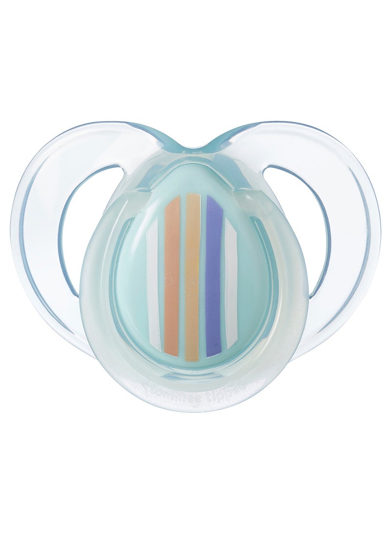 tommee tippee - Pack Of 2 Clinically Designed Orthodontic Silky Texture Pacifier With Holder Set For 6-18 Months Multicolour - Image 1