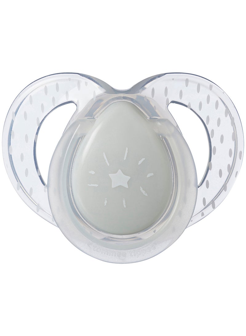 tommee tippee - Pack Of 2 Clinically Designed Orthodontic Silky Texture Pacifier With Holder Set For 6-18 Months Multicolour - Image 1