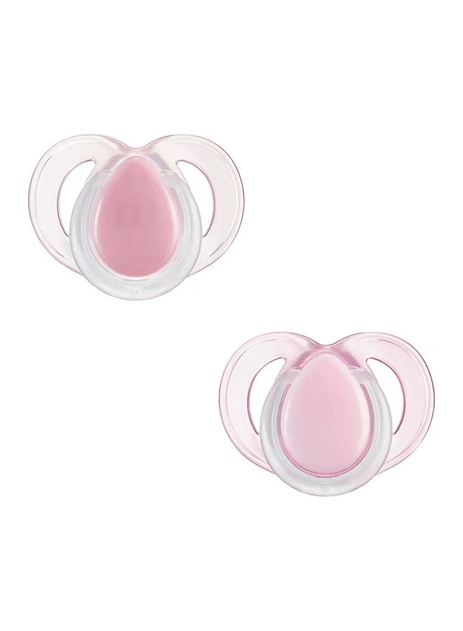 tommee tippee Night Time Glow in the Dark Soothers, Symmetrical Orthodontic Design, BPA-Free Silicone, 6-18 Months, Pack of 2 Dummies, Assorted
