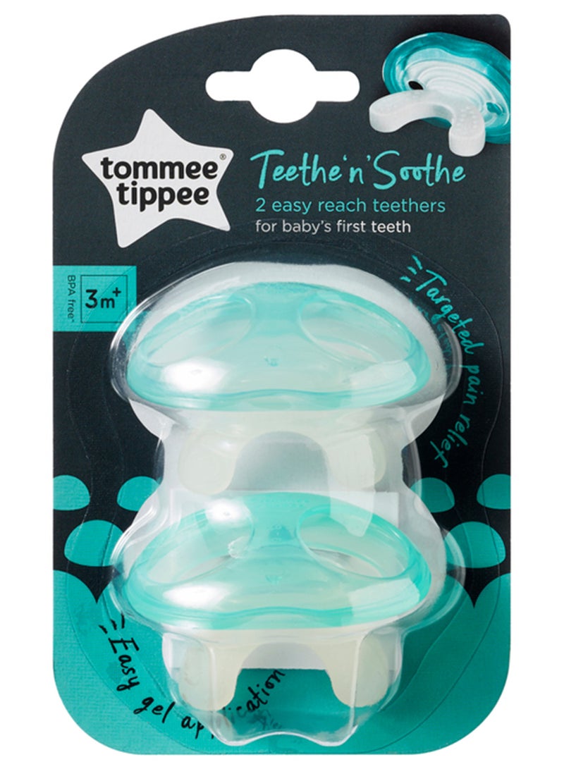tommee tippee - Pack Of 2 Teethe And Soothe Massage Teethers Bite And Chew-proof BPA-free For 3 Months+ Clear - Image 1