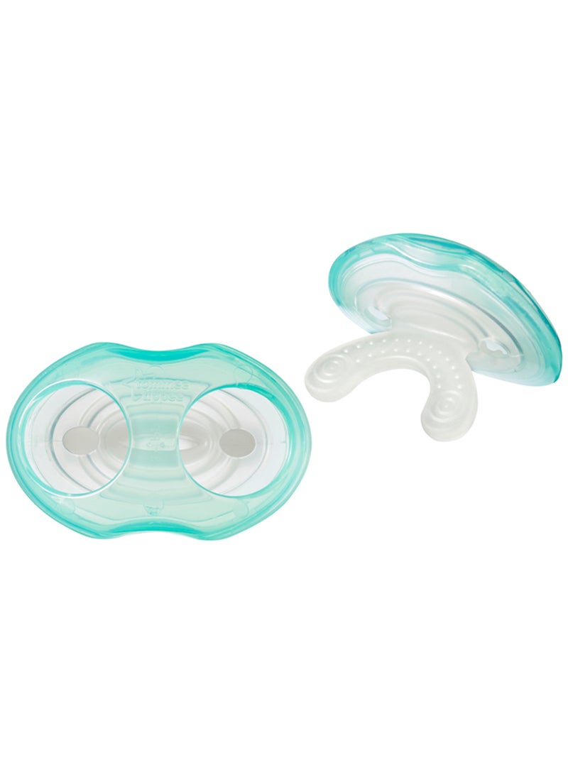 tommee tippee - Pack Of 2 Teethe And Soothe Massage Teethers Bite And Chew-proof BPA-free For 3 Months+ Clear - Image 1
