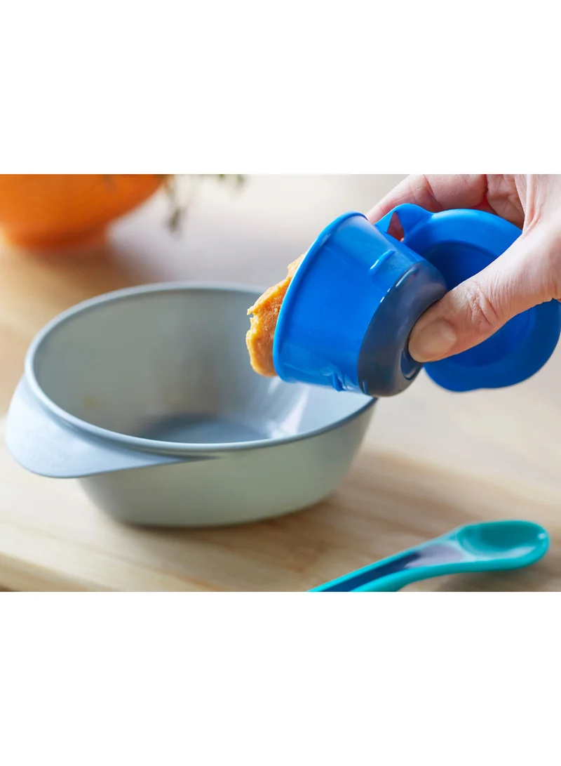 tommee tippee Pack Of 4 Pop Up Freezer Weaning Pots With Tray, Baby Food Containers With Soft Push Up Bases, 4 Months+, 60ml Multicolour (  Packaging May Vary )