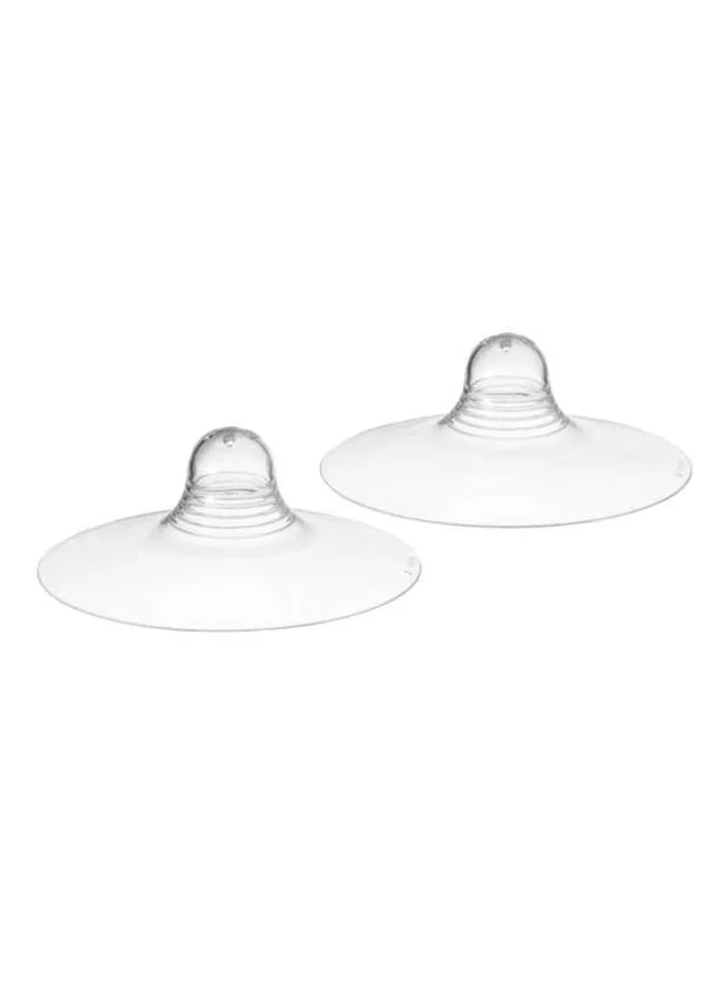 tommee tippee Pack Of 2 Made For Me Nipple Shields For Breastfeeding Mums, Soft, Flexible Silicone, Protects Sore And Cracked Nipples, Clear