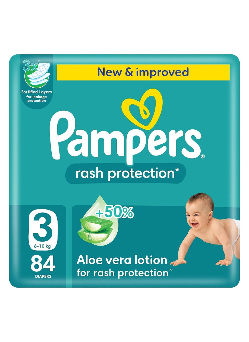 Pampers Aloe Vera Taped Diapers Size 3 Giant Pack 84 Count  - Image 1