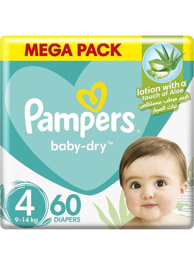 Pampers - Aloe Vera Taped Diapers Size 4 Mega Pack 60 Count - Image 1