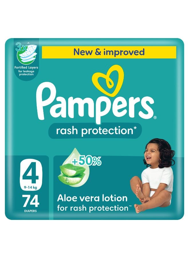 Pampers Aloe Vera Taped Diapers Size 4 Giant Pack 74 Count  - Image 1