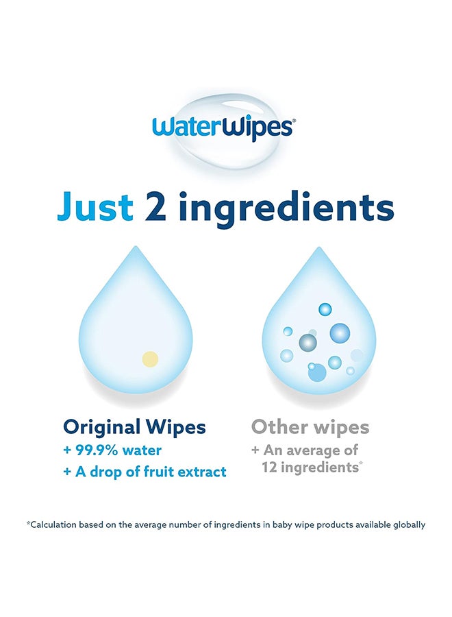 WaterWipes - Pack Of 4 Original Plastic Free, 99.9% Water Based Baby Wet Wipes And Unscented For Sensitive Skin - 240 Count - Image 1