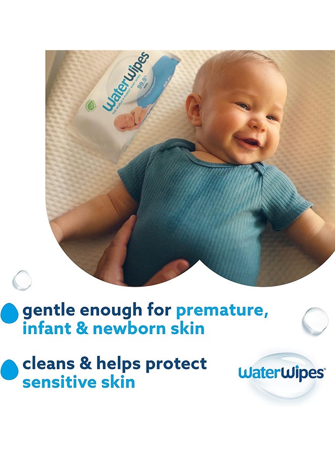 WaterWipes - Pack Of 4 Original Plastic Free, 99.9% Water Based Baby Wet Wipes And Unscented For Sensitive Skin - 240 Count - Image 1