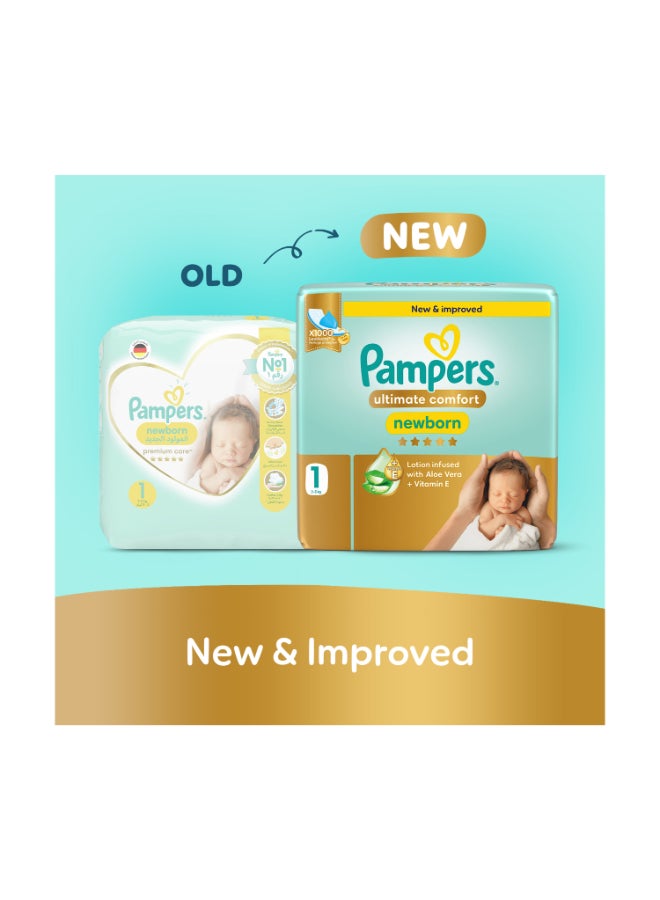 Pampers Premium Care Newborn Taped Diapers, Size 1, 2-5kg,  Softest Absorption for Ultimate Skin Protection, 22 Count - Image 2