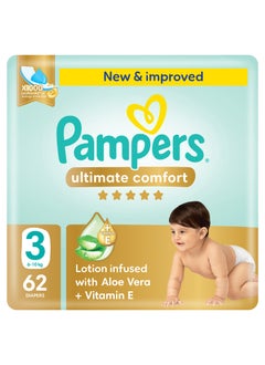 Ultimate Comfort Taped Diapers - Mega Pack - Size 3 - 6-10 kg - 62, Pieces