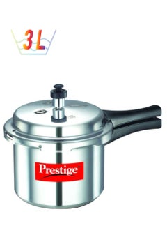 Popular Aluminium Pressure Cooker with Out Lid, Virgin Precision Weight Outer Valve Metallic 3Liters