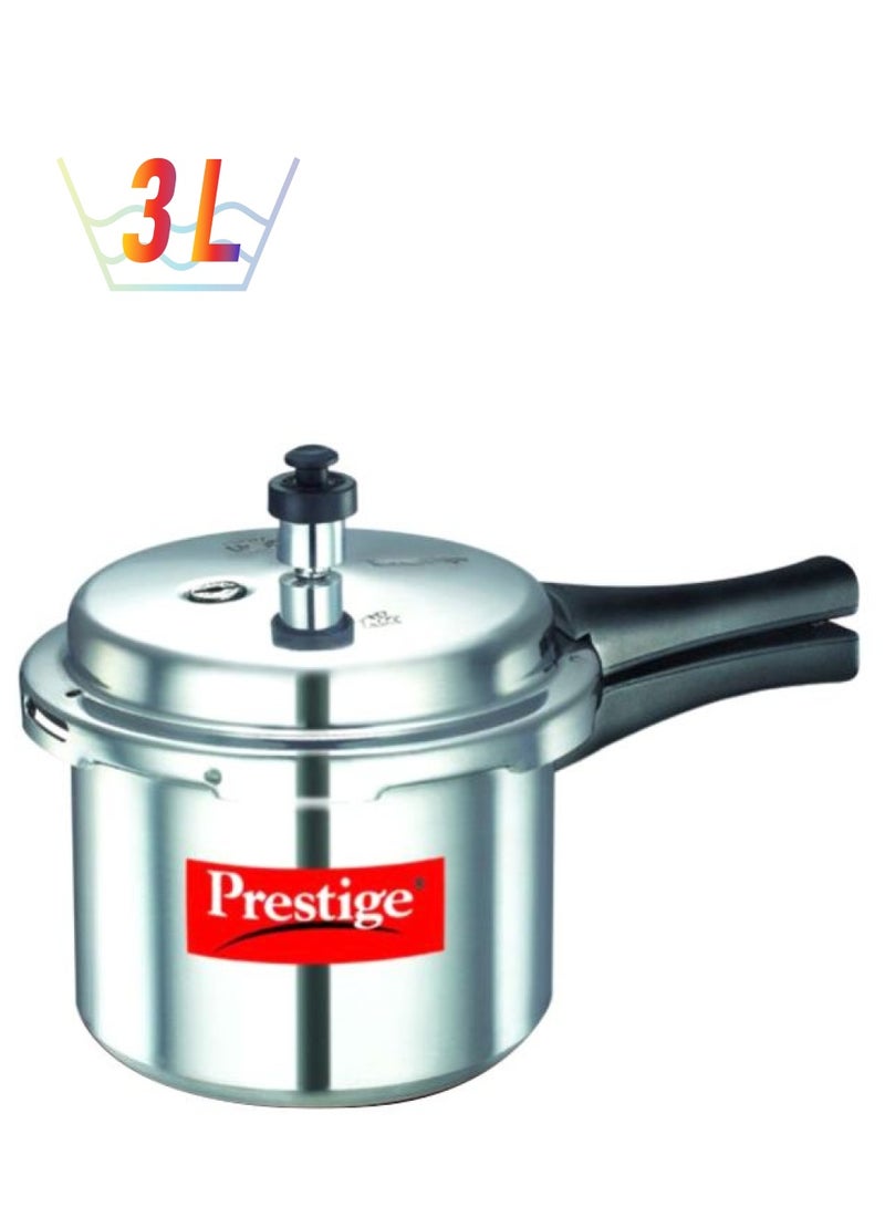 Prestige - Popular Aluminium Pressure Cooker with Out Lid, Virgin Precision Weight Outer Valve Metallic 3Liters - Image 1