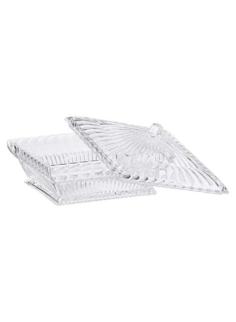 Lotus Large Candy Bowl With Lid Clear 17cm