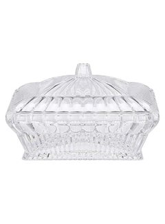 AZAD Lotus Large Candy Bowl With Lid Clear 17cm  - Image 2