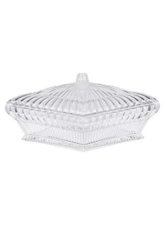 AZAD Lotus Large Candy Bowl With Lid Clear 17cm  - Image 3