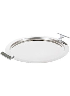 REGENT Glitter Stainless Steel Tray Round Silver 47x40cm  - Image 3