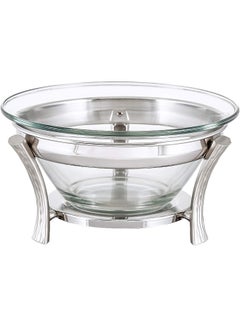 REGENT Onda Stainless Steel Salad Bowl Servers Clear/Silver 30cm  - Image 4