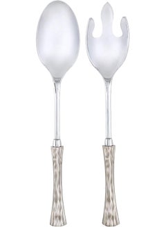 REGENT Onda Stainless Steel Salad Bowl Servers Clear/Silver 30cm  - Image 5