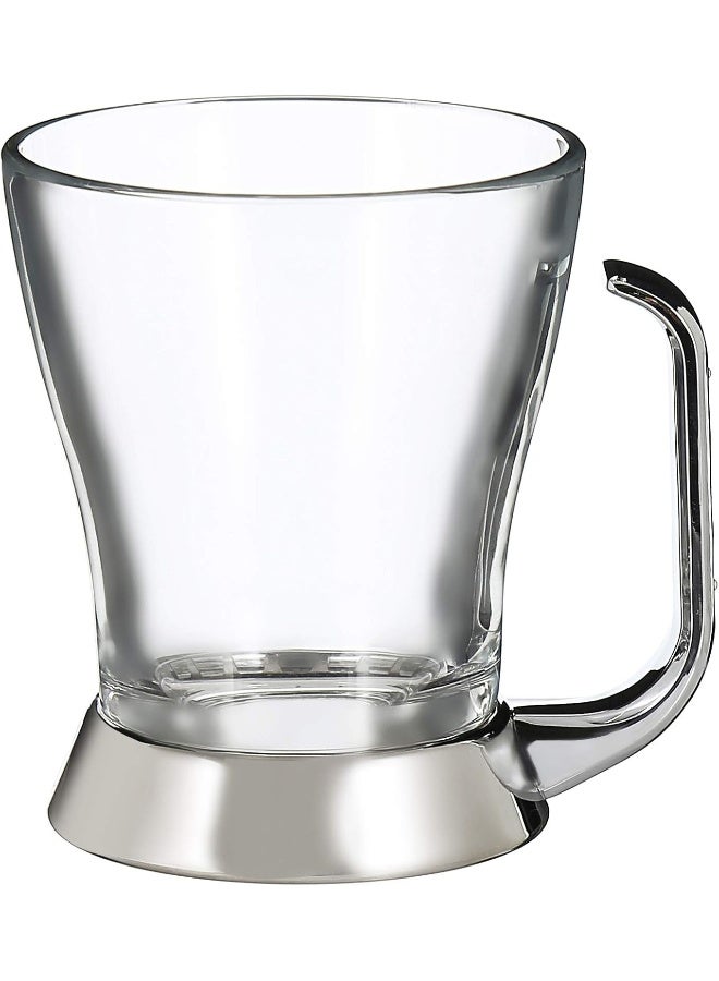 REGENT 6-Piece Orient Stainless Steel Tea Mug Set Silver/Gold/Clear 10x11x8cm - Image 3