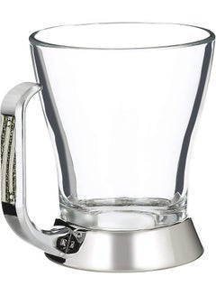 REGENT 6-Piece Orient Stainless Steel Tea Mug Set Silver/Gold/Clear 10x11x8cm  - Image 5