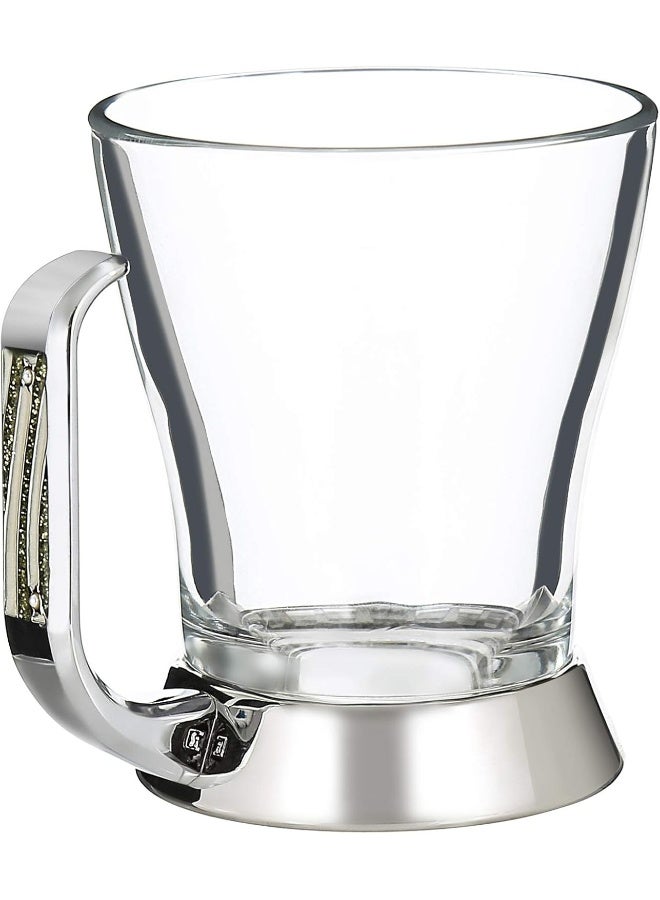 REGENT 6-Piece Orient Stainless Steel Tea Mug Set Silver/Gold/Clear 10x11x8cm - Image 5