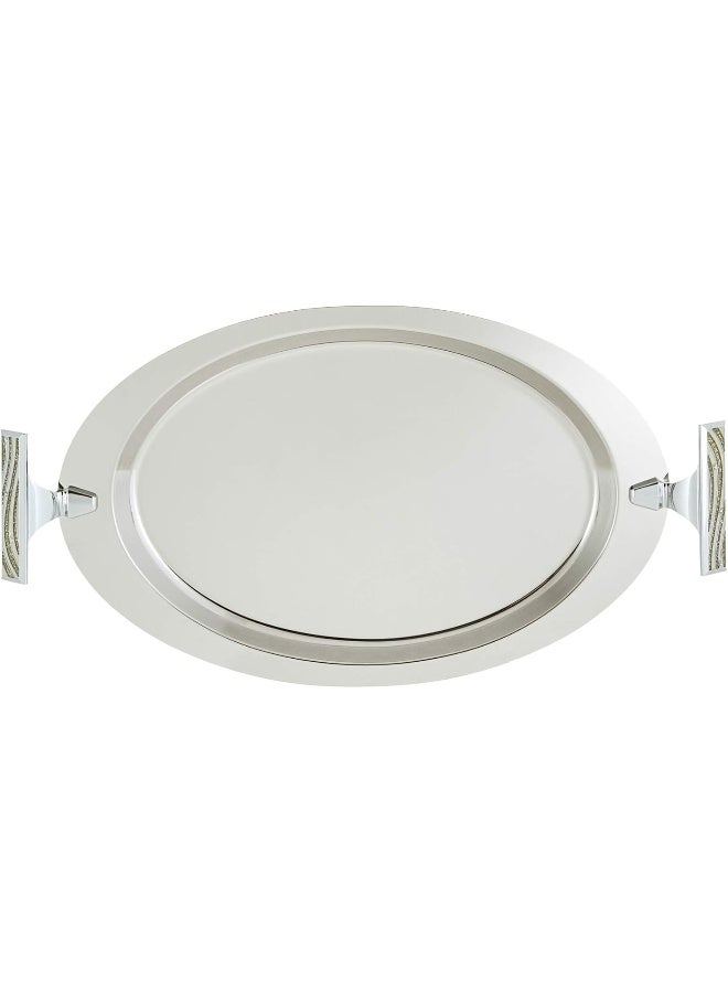 ريجنت صينية أورينت بيضاوية الشكل فضي 45x26سم  - Image 3