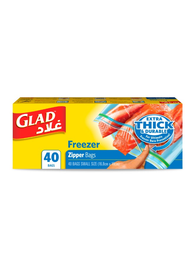Glad Zipper Food Storage Freezer Bags 40 Count 16.8x18cm yellow  - Image 1