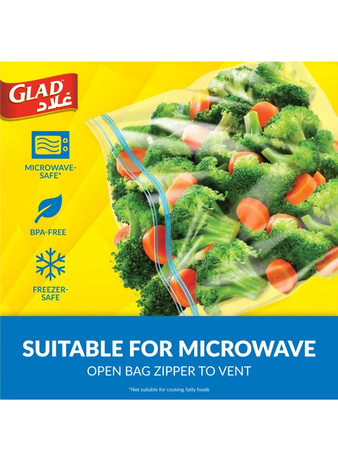 Glad - Zipper Freezer Bags 25 Count 27.4x26.5cm yellow - Image 1